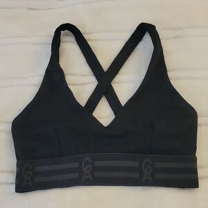 GOOD AMERICAN Performance Black Sports Bra with Criss-Cross Back